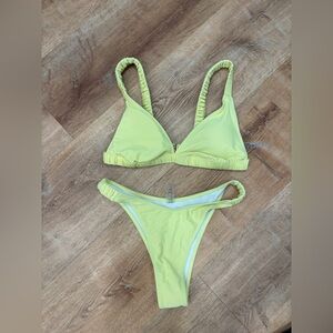 SHEIN Lemon Yellow Women's Two-Piece Bikini